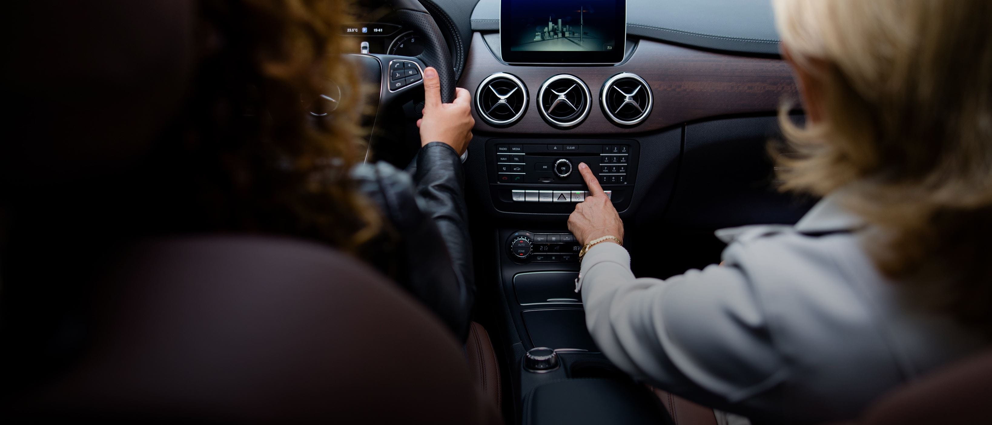 two women in car